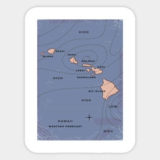 Hawaii weather map Sticker